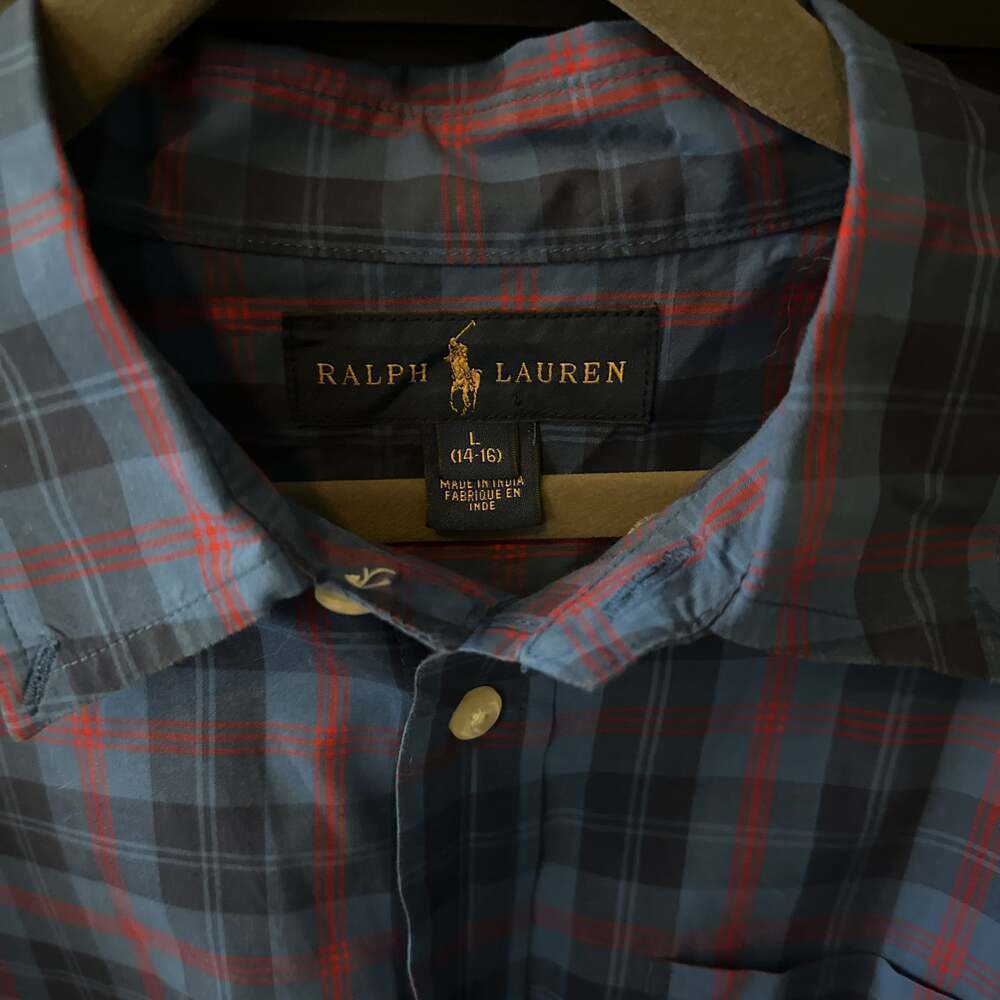 Polo Ralph Lauren Kids Multicolor Plaid Button Up Shirt Size L - Picture 2 of 3